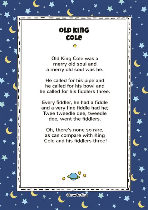 old king cole cadence|old king cole cadence lyrics.